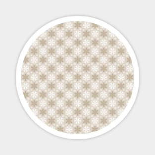 Bright Light Brown, Dark Tan, Winter White Snowflakes Pattern Magnet